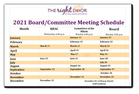 Committee Schedule .